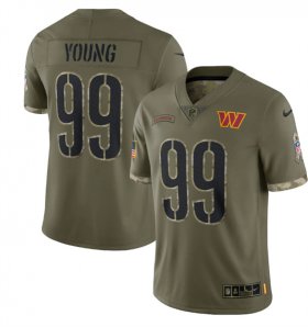 Wholesale Cheap Men\'s Washington Commanders #99 Chase Young 2022 Olive Salute To Service Limited Stitched Jersey