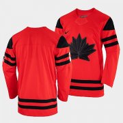 Wholesale Cheap Men's Blank Canada Hockey Red 2022 Beijing Winter Olympic Away Rrplica Jersey