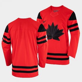 Wholesale Cheap Men\'s Blank Canada Hockey Red 2022 Beijing Winter Olympic Away Rrplica Jersey