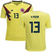 Wholesale Cheap Colombia #13 Y.Mina Home Kid Soccer Country Jersey