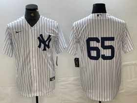 Cheap Men\'s New York Yankees #65 Nestor Cortes Jr No Name White Stitched Cool Base Nike Jersey