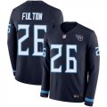 Wholesale Cheap Nike Titans #26 Kristian Fulton Navy Blue Team Color Men's Stitched NFL Limited Therma Long Sleeve Jersey