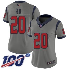 Wholesale Cheap Nike Texans #20 Justin Reid Gray Women\'s Stitched NFL Limited Inverted Legend 100th Season Jersey