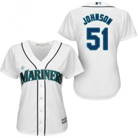 Wholesale Cheap Mariners #51 Randy Johnson White Home Women\'s Stitched MLB Jersey