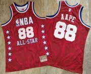 Wholesale Cheap 1988 All-Star AAPE x MITCHELL & NESS Red Jersey