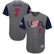 Wholesale Cheap Team USA #7 Christian Yelich Gray 2017 World MLB Classic Authentic Stitched Youth MLB Jersey
