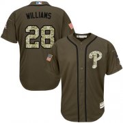 Wholesale Cheap Phillies #28 Mitch Williams Green Salute to Service Stitched MLB Jersey