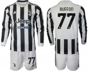 Wholesale Cheap Men 2021-2022 Club Juventus home white Long Sleeve 77 Adidas Soccer Jersey