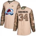 Wholesale Cheap Adidas Avalanche #34 Carl Soderberg Camo Authentic 2017 Veterans Day Stitched NHL Jersey