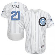 Wholesale Cheap Cubs #21 Sammy Sosa White(Blue Strip) Flexbase Authentic Collection Father's Day Stitched MLB Jersey