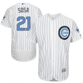 Wholesale Cheap Cubs #21 Sammy Sosa White(Blue Strip) Flexbase Authentic Collection Father\'s Day Stitched MLB Jersey