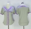 Wholesale Cheap Rockies Blank Grey Women's Road Stitched MLB Jersey