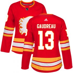 Wholesale Cheap Adidas Flames #13 Johnny Gaudreau Red Alternate Authentic Women\'s Stitched NHL Jersey