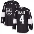 Wholesale Cheap Adidas Kings #4 Rob Blake Black Home Authentic Stitched Youth NHL Jersey