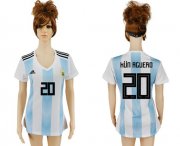 Wholesale Cheap Women's Argentina #20 Kun Aguero Home Soccer Country Jersey