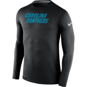 Wholesale Cheap Men\'s Carolina Panthers Nike Black Stadium Touch Long Sleeves Performance T-Shirt