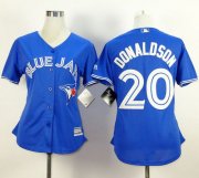 Wholesale Cheap Blue Jays #20 Josh Donaldson Blue Alternate Women's Stitched MLB Jersey