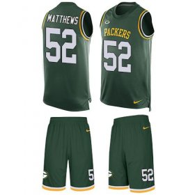 Wholesale Cheap Nike Packers #52 Clay Matthews Green Team Color Men\'s Stitched NFL Limited Tank Top Suit Jersey