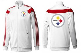 Wholesale Cheap NFL Pittsburgh Steelers Team Logo Jacket White_2