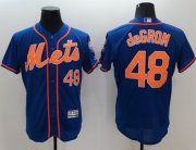 Wholesale Cheap Mets #48 Jacob DeGrom Blue Flexbase Authentic Collection Stitched MLB Jersey