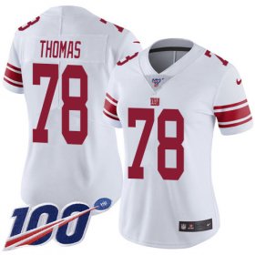 Wholesale Cheap Nike Giants #78 Andrew Thomas White Women\'s Stitched NFL 100th Season Vapor Untouchable Limited Jersey