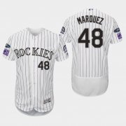 Wholesale Cheap Rockies #48 German Marquez White Strip Flexbase Authentic Collection Stitched MLB Jersey