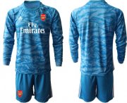 Wholesale Cheap Arsenal Blank Light Blue Goalkeeper Long Sleeves Soccer Club Jersey