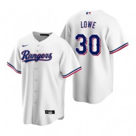 Cheap Men\'s Texas Rangers #30 Nathaniel Lowe White Cool Base Stitched Baseball Jersey