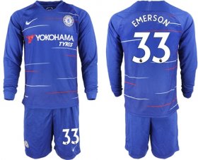 Wholesale Cheap Chelsea #33 Emerson Home Long Sleeves Soccer Club Jersey