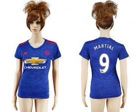 Wholesale Cheap Women\'s Manchester United #9 Martial Away Soccer Club Jersey