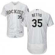 Wholesale Cheap Rockies #35 Chad Bettis White Strip Flexbase Authentic Collection Stitched MLB Jersey