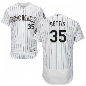 Wholesale Cheap Rockies #35 Chad Bettis White Strip Flexbase Authentic Collection Stitched MLB Jersey