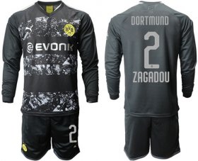 Wholesale Cheap Dortmund #2 Zagadou Away Long Sleeves Soccer Club Jersey