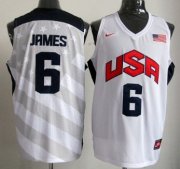Wholesale Cheap 2012 Olympics Team USA #6 LeBron James Revolution 30 Swingman White Jersey
