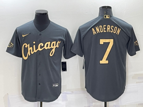 Wholesale Men\'s Chicago White Sox #7 Tim Anderson Grey 2022 All Star Stitched Cool Base Nike Jersey