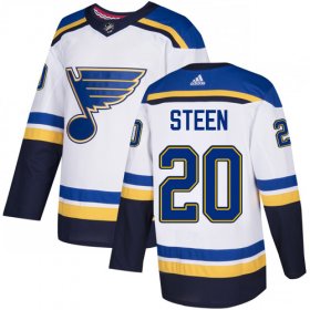 Wholesale Cheap Adidas Blues #20 Alexander Steen White Road Authentic Stitched NHL Jersey