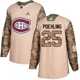 Wholesale Cheap Adidas Canadiens #25 Ryan Poehling Camo Authentic 2017 Veterans Day Stitched Youth NHL Jersey