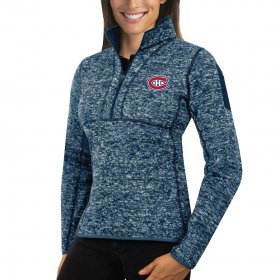 Wholesale Cheap Montreal Canadiens Antigua Women\'s Fortune 1/2-Zip Pullover Sweater Royal