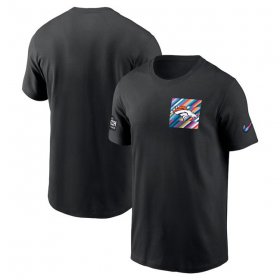 Wholesale Cheap Men\'s Denver Broncos Black 2023 Crucial Catch Sideline Tri-Blend T-Shirt