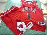 Wholesale Cheap Chicago Bulls 1 Derek Rose red color swingman Basketball Suit