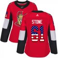 Wholesale Cheap Adidas Senators #61 Mark Stone Red Home Authentic USA Flag Women's Stitched NHL Jersey