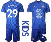Wholesale Cheap Youth 2021-2022 Club Chelsea FC home blue 29 Nike Soccer Jersey