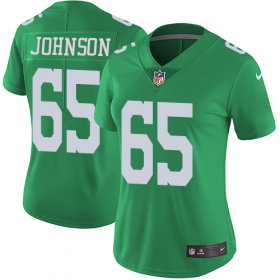 Wholesale Cheap Nike Eagles #65 Lane Johnson Green Women\'s Stitched NFL Limited Rush Jersey