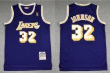 Wholesale Cheap Men's Los Angeles Lakers #32 Magic Johnson Purple Gold NBA Hardwood Classics Soul Swingman Throwback Jersey