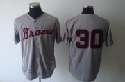 Wholesale Cheap Mitchell And Ness 1969 Braves #30 Orlando Cepeda Grey Stitched MLB Jersey