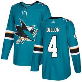 Wholesale Cheap Adidas Sharks #4 Brenden Dillon Teal Home Authentic Stitched NHL Jersey
