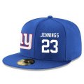 Wholesale Cheap New York Giants #23 Rashad Jennings Snapback Cap NFL Player Royal Blue with White Number Stitched Hat