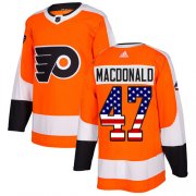 Wholesale Cheap Adidas Flyers #47 Andrew MacDonald Orange Home Authentic USA Flag Stitched NHL Jersey