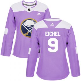 Wholesale Cheap Adidas Sabres #9 Jack Eichel Purple Authentic Fights Cancer Women\'s Stitched NHL Jersey