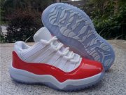 Wholesale Cheap Kids Air Jordan 11 Shoes White/Hot red